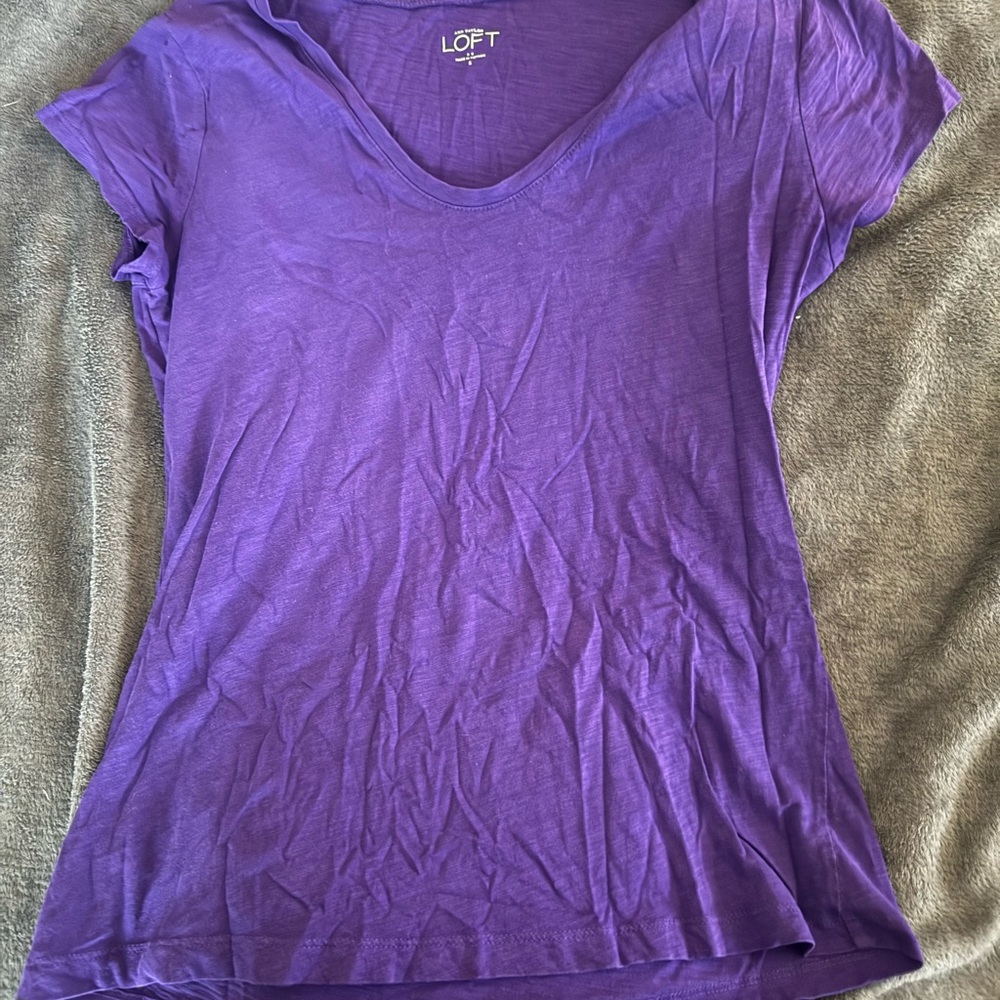 LOFT Women's Vibrant Purple Short Sleeve Tee